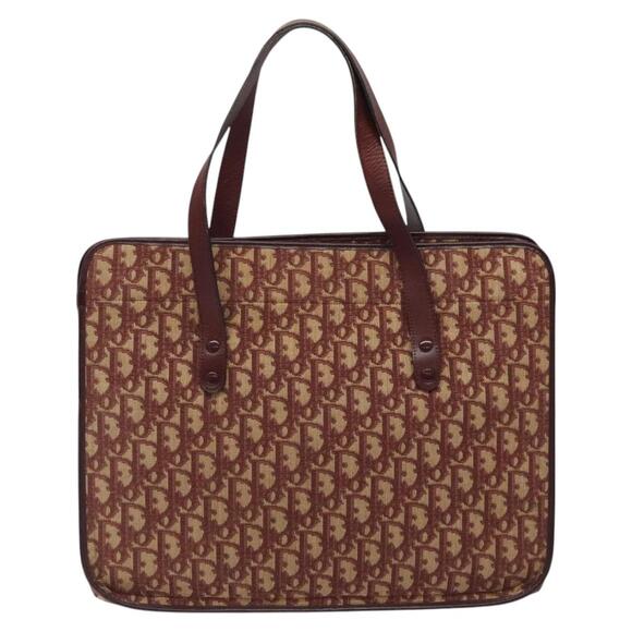 DIOR Trotter Canvas Hand Bag Red - Picture 3 of 12